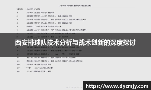 西安排球队技术分析与战术创新的深度探讨