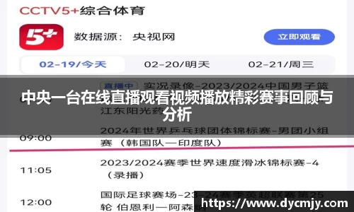 中央一台在线直播观看视频播放精彩赛事回顾与分析